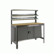 SimonRack Établi d’atelier, 910x610 mm, 3 étagères et armoire, Charge 400 kg, Gris - BT-1 - gris métal 8425437123160 SimonRack Établi d’atelier, 910x610 mm, 3 étagères et armoire, Charge 400 kg, Gris - BT-1 - gris métal 8425437123160
