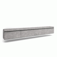 SKRAUT HOME Meuble TV, Banc Télé, 320x45x35 cm, TV grand format, Suspendu, Mural, Ciment - gris Bois manufacturé 507_7