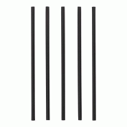 Starpak 1200 pailles réutilisables pour milkshakes en PP Ø 8 mm · 25 cm noir - noir plastique polypropylène 37481