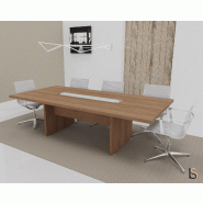 Table de réunion rectangulaire TAK - Mobel Linea. - Oui, 250, Acacia foncé_0