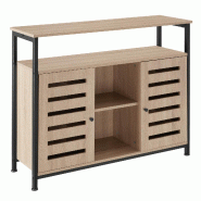 Tectake Buffet Warrington 100x37x82cm - Bois clair industriel, Chêne Sonoma - 404751 - marron Bois massif 404751