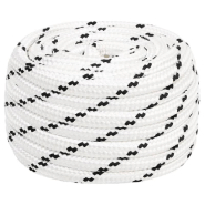 Vidaxl corde de bateau tressé blanc 18 mmx25 m polyester 152786