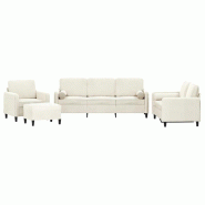 VidaXL Ensemble de canapés 4 pcs avec coussins crème velours Modèle Nova Terrasse - 3201972