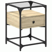 VidaXL Table de chevet chêne sonoma 40x40x55 cm bois d’ingénierie – Modèle Palissandre - Bois manufacturé 846076