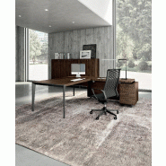 Bureau d'angle X9 finition ébénisterie- Officity - 192, Droite, Orme gris_1