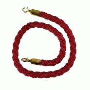 Cordon tressé  avec mousqueton acier - Rouge / Laiton