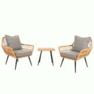 Décoshop26 - Ensemble de chaises et table d'appoint de jardin balcon terrasse en polyrotin et coussin gris foncé 04_0006697 - gris 3000261843184 Décoshop26 - Ensemble de chaises et table d'appoint de jardin balcon terrasse en polyrotin et coussin gris foncé 04_0006697 - gris 3000261843184