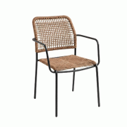 Fauteuil SOLEA en Corde style naturel pour extérieur - TIGAONE - marron métal 3701680322891