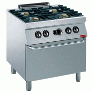 Fourneau 4 feux , four gaz gn 2/1 - PG17/4BF8-N
