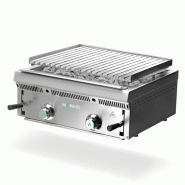 Grill pierre de lave à gaz avec grille acier inox 600 x 550 mm | Mainho PBI60