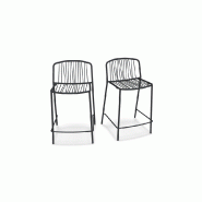 Lot de 2 tabourets haut BRIS - anthracite_0