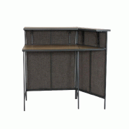 METRO PROFESSIONAL Table de bar d'angle d'extérieur pliable Movara, revêtement en aluminium/textile, plateau de table PSPC, 85 × 42 cm, gris foncé