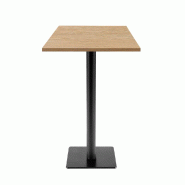 RestooTab - Mange-debout Milan T 50x50cm décor chêne alba - marron fonte TB-MITFF-5050M-CH.ALB