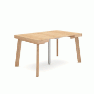 SKRAUT HOME Table console extensible, 140, Pour 6 personnes, Pieds en bois, Chêne - beige Bois manufacturé 190_35