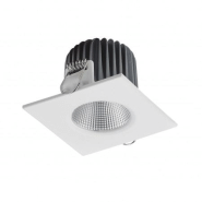 Spot luminaire encastré - carré au plafond nix ip44 led cob 8w 3000k blanc angle de 40°- 1-10v,push