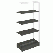 Suite structure Cage blanc suspendue 88x40x180cm 3 tabl et bac noir