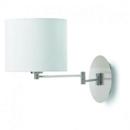 Applique de lit oval- bras déporté- e27 - coloris nickel satiné -ip20-abat jour ovale