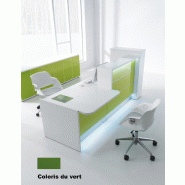Banque d'accueil Valde droite avec meuble de rangement intégré - MDD - Vert brillant, Gauche, 295_1