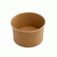 Bol Salade Kraft Rond NOVABOWL - Capacité : 360ml - Éco-conçu - Certifié Loi AGEC- Haute Résistance & micro-ondable - Lot de 500 - beige en carto