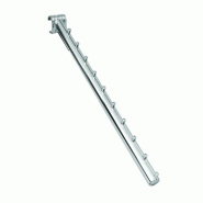 Bras incliné L37,5cm chromé avec fixation à tube ovale 30x15mm