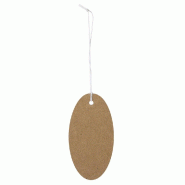 Carte à trou carton ovale kraft 5x9 cm cm - par 48 Carte à trou carton ovale kraft 5x9 cm cm - par 48