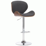 Décoshop26 - Tabouret de bar x1 chaise haute rétro en tissu gris cadre en bois et métal DEC029497 - gris 3000257406188 Décoshop26 - Tabouret de bar x1 chaise haute rétro en tissu gris cadre en bois et métal DEC029497 - gris 3000257406188