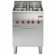 Diamond - Fourneau 4 feux gaz et four convection électrique GN 2/3 - réf. G60/4BFEV6-N - gris AKS-G60/4BFEV6-N