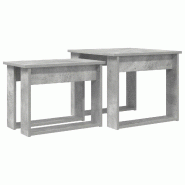 Ensemble de tables basses 2 pcs Gris béton Bois d'ingénierie Modèle Orion Master Classique - 8721364489059