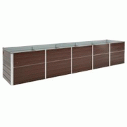 Helloshop26 - Jardinière bac lit surélevé plantes fleurs terrasse jardin de jardin acier galvanisé 400 x 80 x 77 cm marron 02_0039762 - 3000218570118 Helloshop26 - Jardinière bac lit surélevé plantes fleurs terrasse jardin de jardin acier galvanisé 400 x 80 x 77 cm marron 02_0039762 - 3000218570118