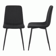 HELLOSHOP26 - Lot de 2 chaises de salle à manger 89 x 43 x 51 cm noir 03_0006720 - noir 03_0006720 HELLOSHOP26 - Lot de 2 chaises de salle à manger 89 x 43 x 51 cm noir 03_0006720 - noir 03_0006720