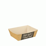 Papstar 50 barquettes à frites pure 3,5 cm x 7 cm x 9 cm Good Food petit - beige en carton 86627