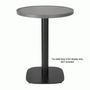 Plateau de table extérieur rond en verre trempé noir brossé bord gris 580mm | Bolero - DL489
