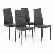 RATTATAN Lot de 4 chaises avec dossier haut rembourrées en similicuir, élégantes et confortables, idéales pour cuisine, salle à manger,restaurant