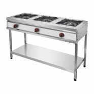 Romux® Cuisinière à Gaz 3 Feux 132x50 cm avec Armoire Horizontal en Acier Inoxydable avec Régulateur de Flamme et Thermocouple | Réchaud à Gaz B Romux® Cuisinière à Gaz 3 Feux 132x50 cm avec Armoire Horizontal en Acier Inoxydable avec Régulateur de Flamme et Thermocouple | Réchaud à Gaz B