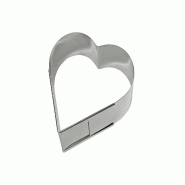 Schneider - Cadre à pâtisserie "Cœur" en acier inoxydable, réglable, 290 - 380 mm, hauteur : 70 mm - inox 199161