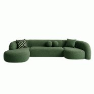 STELLAMEUBLES Canapé SERENITY angle gauche Vert Cèdre - 3667335250622