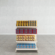 Tête de Gondole simple face S50  H141xL100cm base+3 tablettes