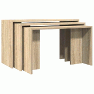 Tables gigognes 3 pcs chêne sonoma bois d'ingénierie Modèle Apex Nova Plus - 858535