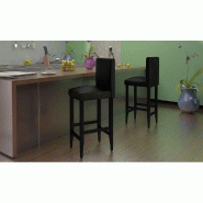 Tabourets de bar lot de 4 noir similicuir Modèle Titan - 8718475844440