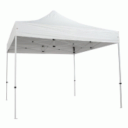 Tente blanche 3x3m - structure acier - toit polyester 200 g/m² - Hauteur réglable jusqu'à 2,20m