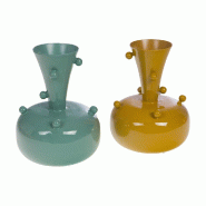 Vase Mia 25 cm en   x2 -  Multicolore Rond Métal Amadeus 18x18 cm - multicolore métal 3520071974262