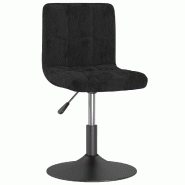 VidaXL Chaise pivotante de salle à manger Noir Velours Modèle Évasion Prestige - 8720286740286