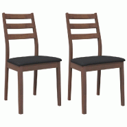VidaXL Chaises à manger coussins 2 pcs marron bois massif caoutchouc Modèle Orion Office Industriel - 4102516