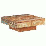 VidaXL Table basse 80x80x28 cm Bois de récupération massif Modèle Apex Panorama Essence - 323594XL