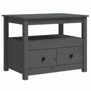 VidaXL Table basse Gris 71x49x55 cm Bois massif de pin Modèle Patio Horizon Prime - 820938XL