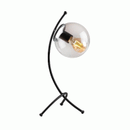 WellHome - Lampe de table 23 x 18 x 43 cm en métal noir - noir WH5816
