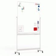 ALLboards Tableau Blanc Emaillé Mobile Double Face Magnétique Effaçable à Sec avec Cadre en Aluminium 180x120cm - TOS1218P3