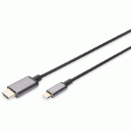 ASSMANN DIGITUS Câble adaptateur vidéo USB-C - HDMI, UHD 4K / 30 Hz, 1,8 m, noir - noir DA-70821