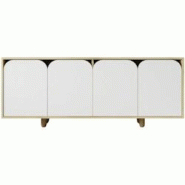 Buffet 4 portes en aggloméré Lazio Bohem blanc et chêne Hanah Home - 8684284023898 Buffet 4 portes en aggloméré Lazio Bohem blanc et chêne Hanah Home - 8684284023898
