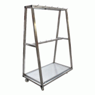 Chariot de détaillage en inox AISI 304 - 22 ou 32 dents - avec bac à sang amovible et roulettes pivotantes Chariot de détaillage en inox AISI 304 - 22 ou 32 dents - avec bac à sang amovible et roulettes pivotantes